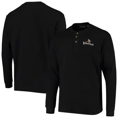 Minnesota Vikings Dunbrooke Logo Maverick Thermal Henley Long Sleeve T-Shirt - Black