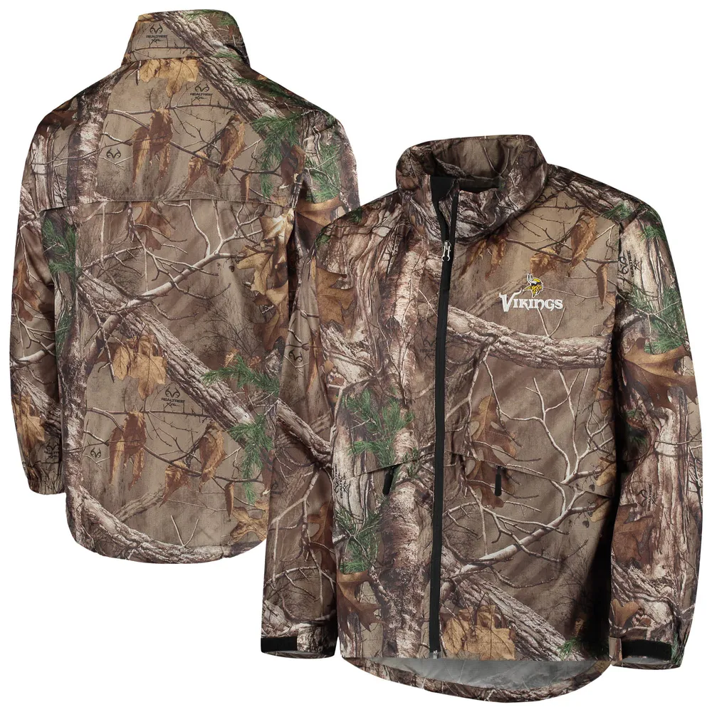 Manteau Dunbrooke Realtree Camo Minnesota Vikings Circle Sportsman imperméable compressible entièrement zippé pour homme