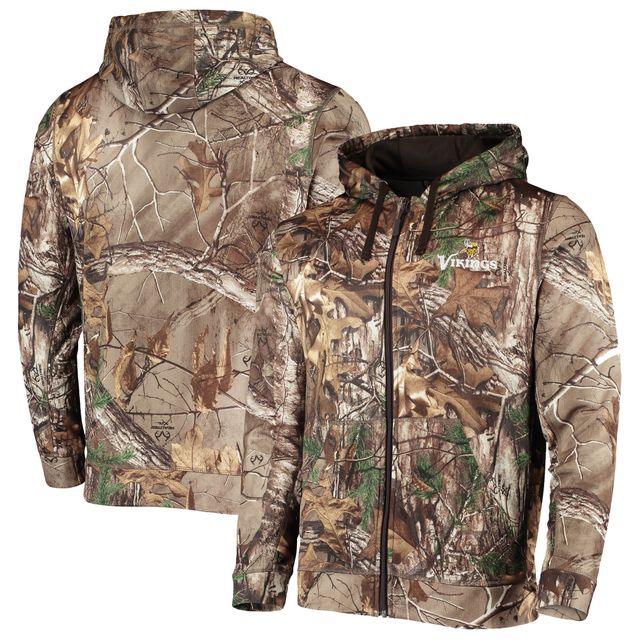 Sweat à capuche entièrement zippé Dunbrooke Realtree Camo Minnesota Vikings Trophy Tech Fleece pour homme