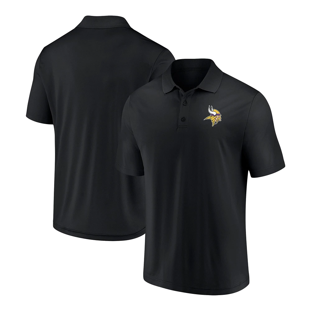 Polo noir à composants Fanatics pour hommes des Vikings du Minnesota