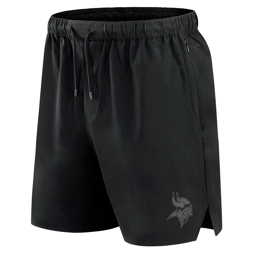 Short Fanatics noir pour homme, style micro ton sur ton, le bureau des Vikings du Minnesota