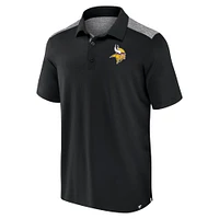 Polo noir Long Shot Fanatics pour hommes des Vikings du Minnesota