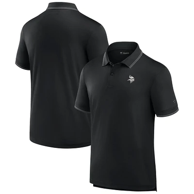 Men's Fanatics Black Minnesota Vikings Pique Polo Shirt