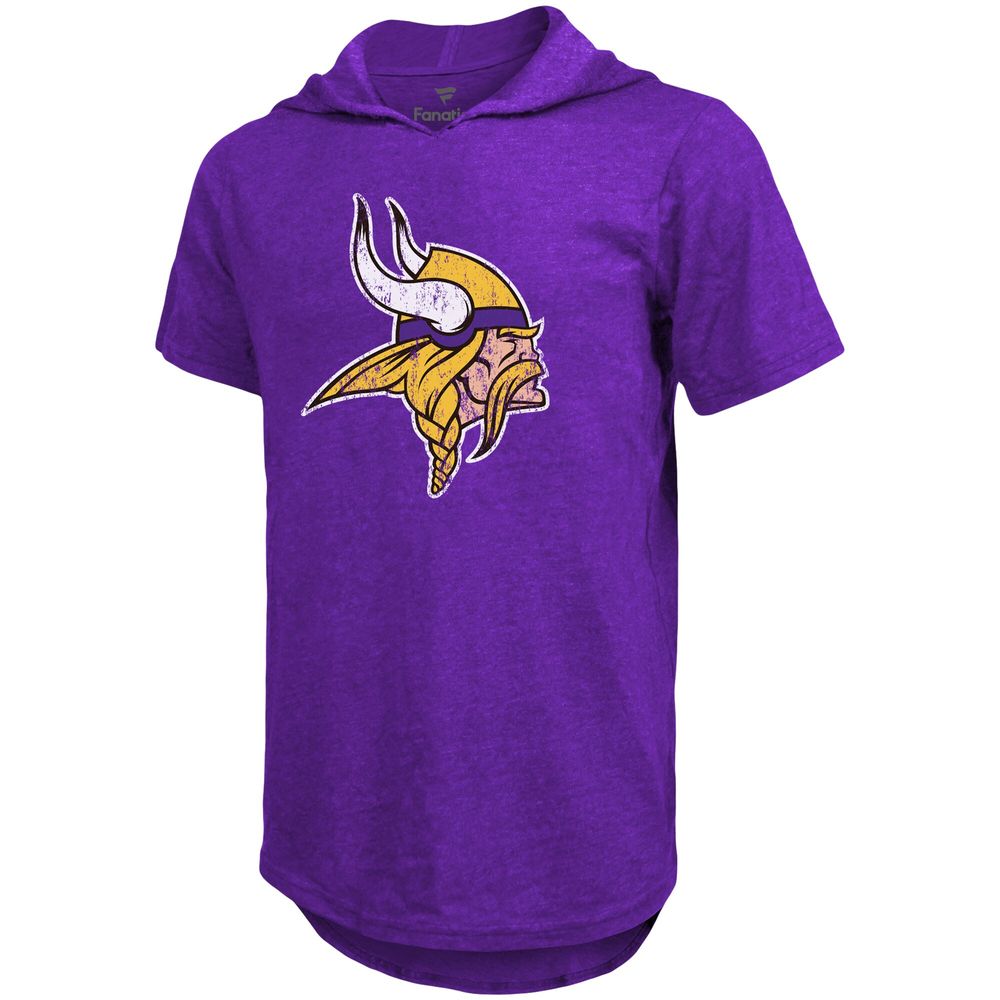 Majestic Threads Men's Justin Jefferson Purple Minnesota Vikings Player Name Number Pullover Hoodie - Purple