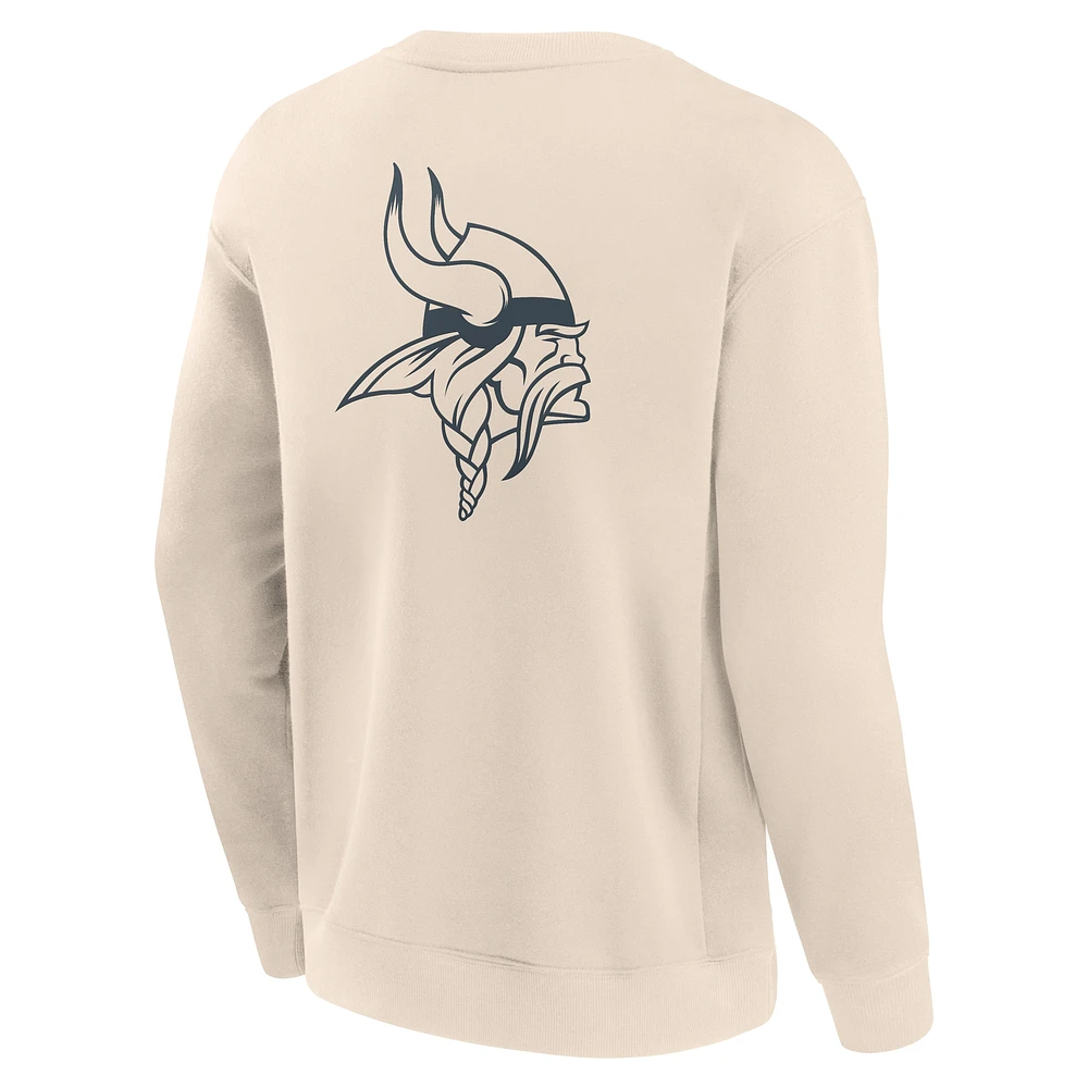 Men's Fanatics Cream Minnesota Vikings Elements Future Ground Lettering Pullover Sweatshirt