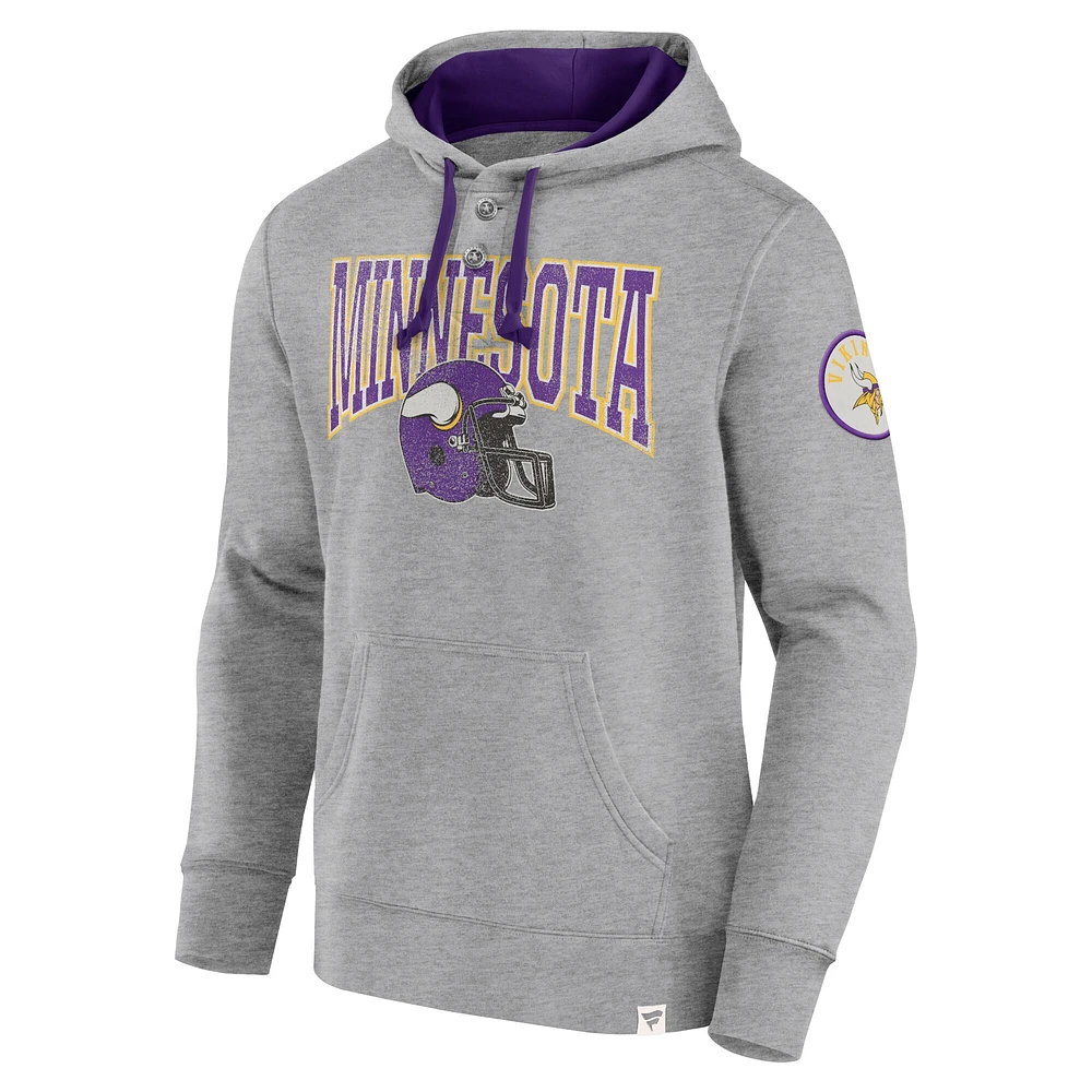 Sweat à capuche gris fanatiques pour hommes Minnesota Vikings Label Maker