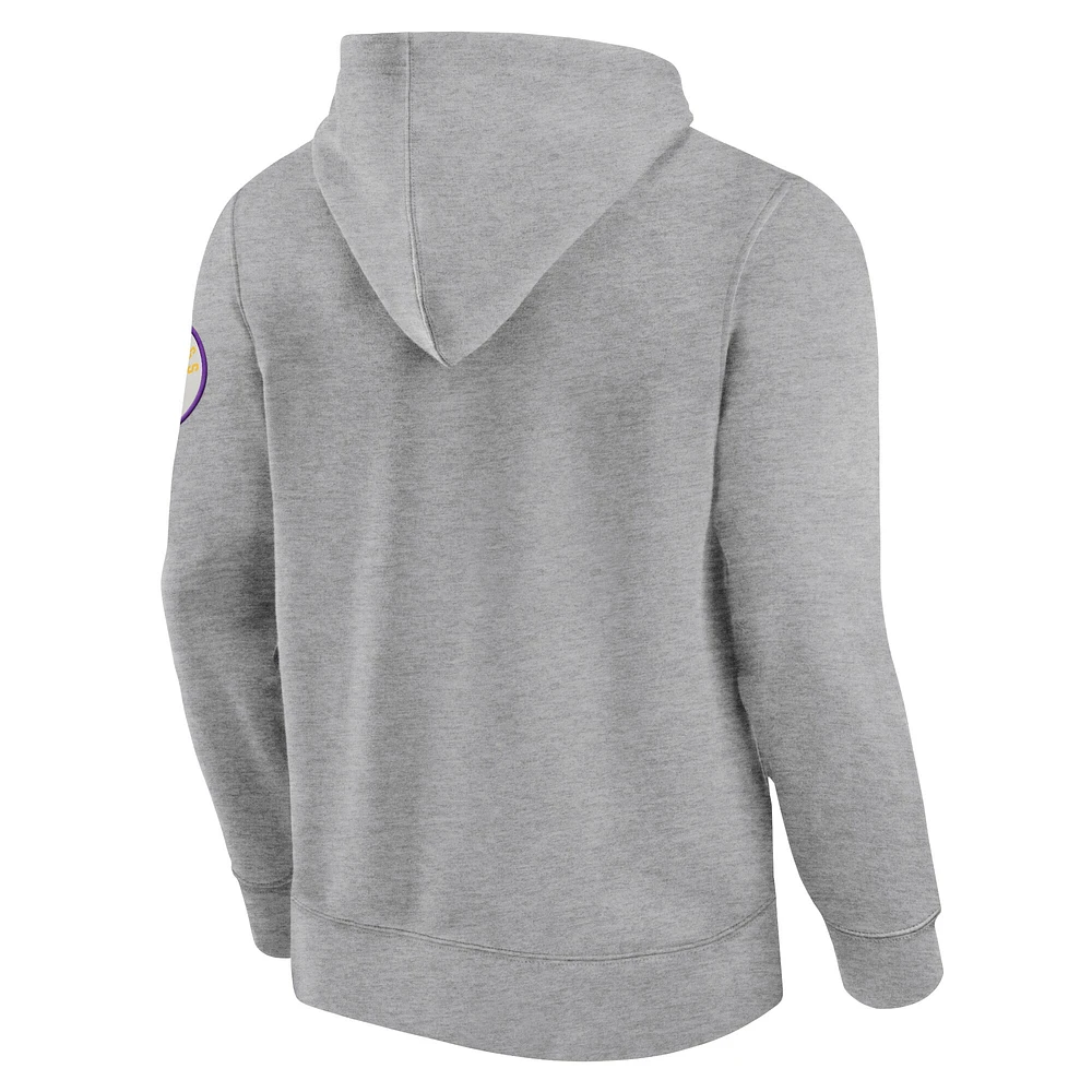 Sweat à capuche gris fanatiques pour hommes Minnesota Vikings Label Maker