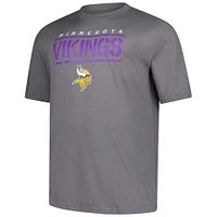 T-shirt Fanatics gris chiné pour homme, coupe grande et taille