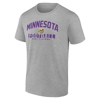 T-shirt anti-sérigraphie Fanatics Heather Grey pour hommes des Minnesota Vikings