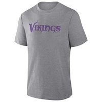 T-shirt tri-blend gris chiné Fanatics pour homme des Minnesota Vikings