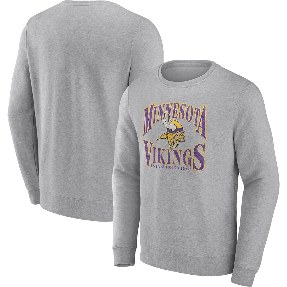 Sweat-shirt de jouabilité des Minnesota Vikings Fanatics gris chiné pour hommes