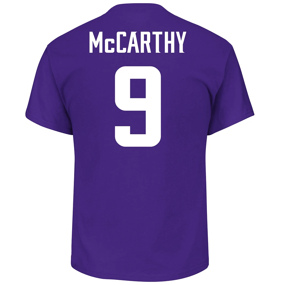 T-shirt violet Fanatics J.J. McCarthy pour hommes avec nom et numéro Big & Tall des Minnesota Vikings