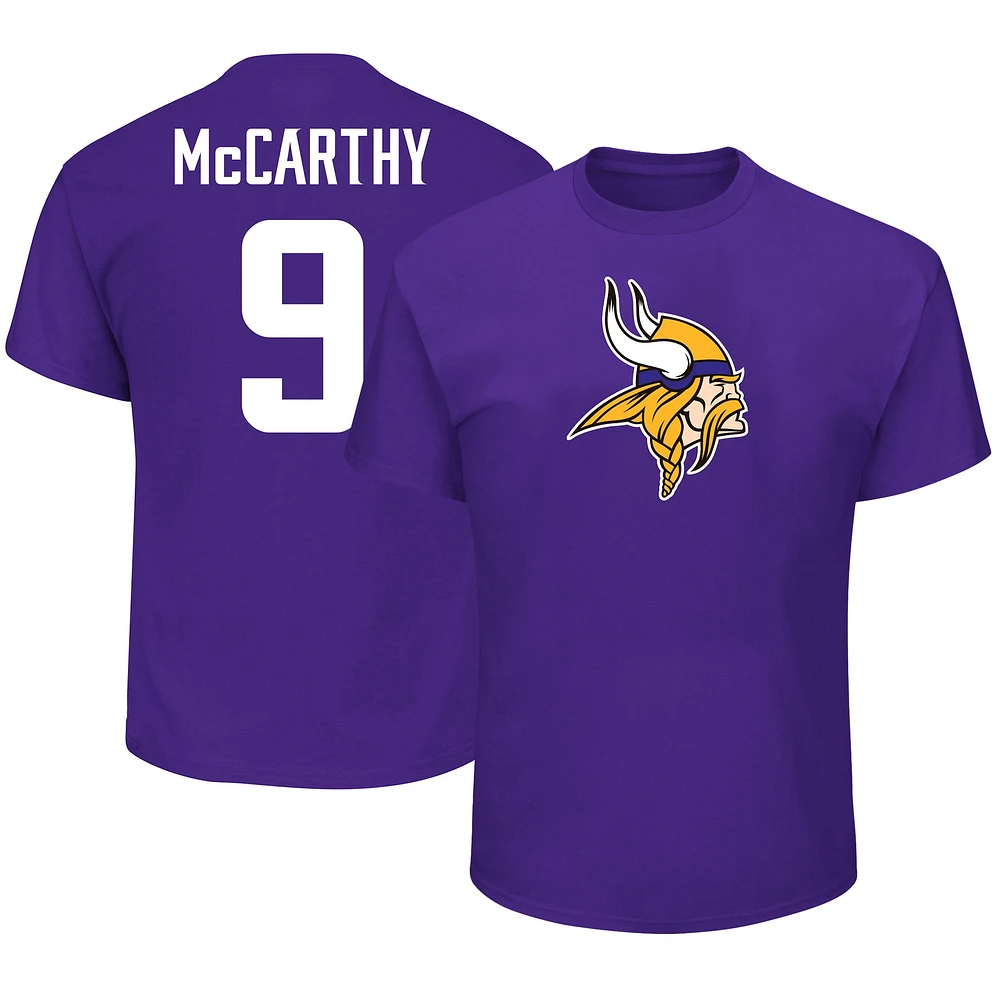 T-shirt violet Fanatics J.J. McCarthy pour hommes avec nom et numéro Big & Tall des Minnesota Vikings