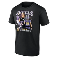 T-shirt graphique Fanatics Justin Jefferson pour hommes, joueur notoire des Minnesota Vikings, noir