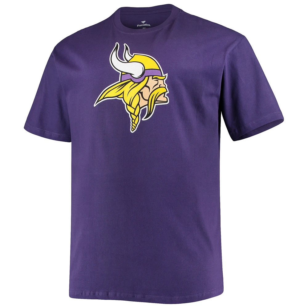 Fanatics pour hommes Justin Jefferson Violet Minnesota Vikings Big & Tall Player Name Number T-shirt