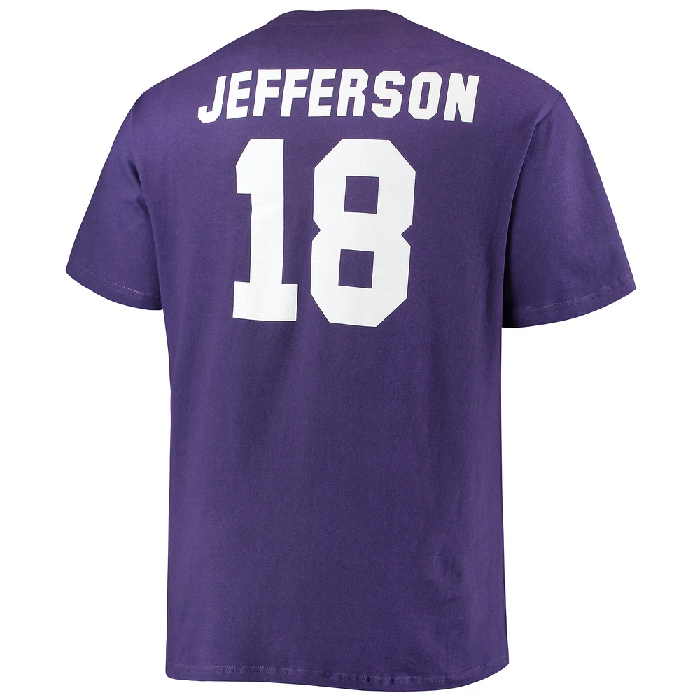 Men's Fanatics Justin Jefferson Purple Minnesota Vikings Big & Tall Player Name Number T-Shirt