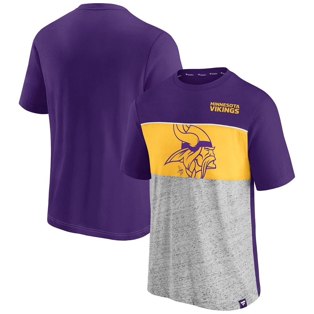 Men's Fanatics  Purple Minnesota Vikings Color Block Big Lap Tri-Blend T-Shirt