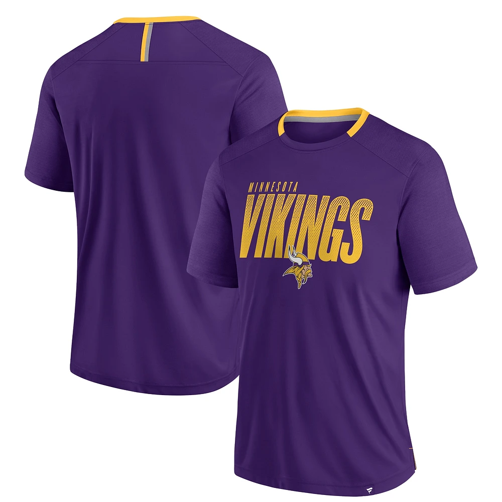 T-shirt fanatique violet pour homme Minnesota Vikings Defender Fade Slant