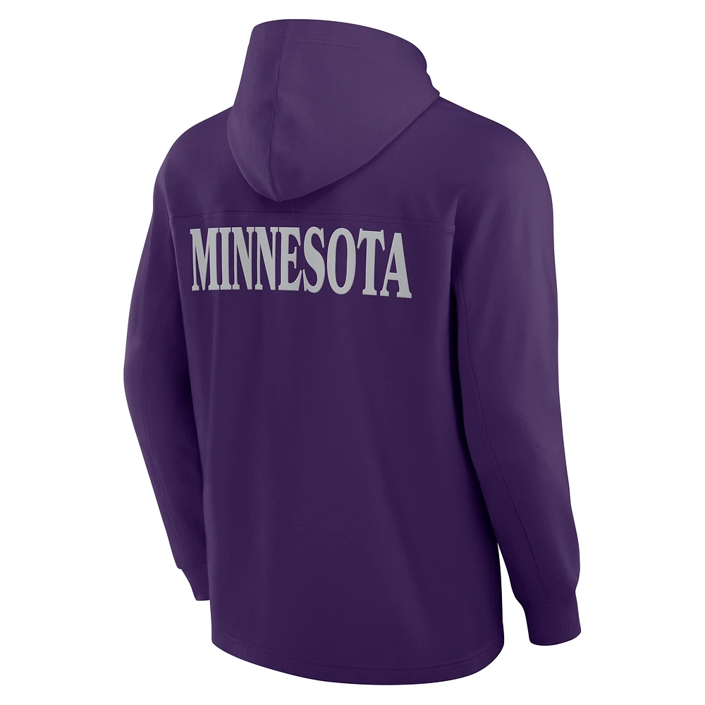 T-shirt à capuche manches longues pour homme Fanatics Purple Minnesota Vikings Elements Blaze Tri-Blend