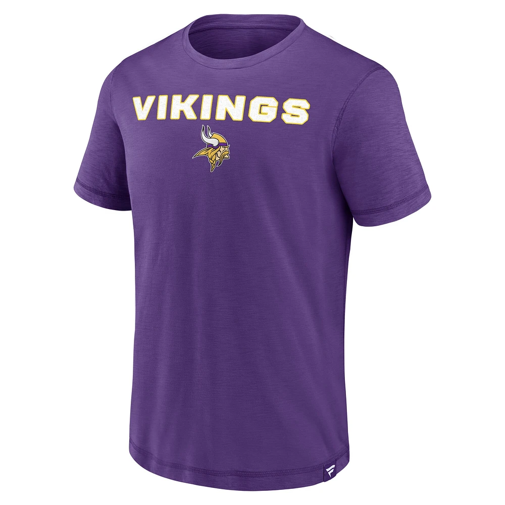 Men's Fanatics  Purple Minnesota Vikings Jump The Gun Iconic Slub Elevated T-Shirt