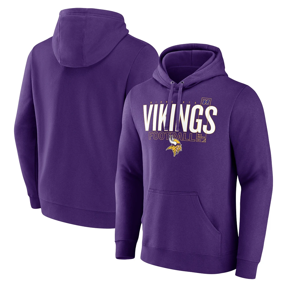 Sweat à capuche violet Fanatics pour hommes Minnesota Vikings Pylon Outline