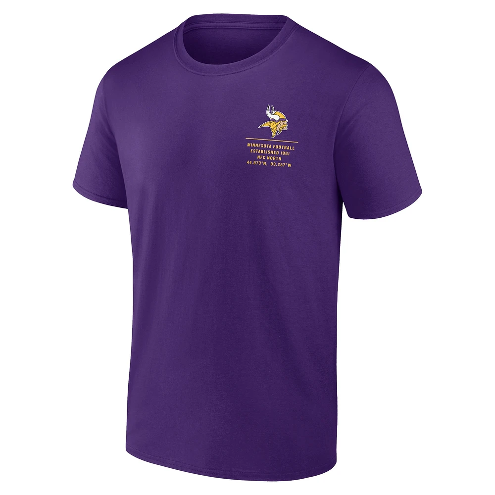 T-shirt violet Fanatics pour hommes Minnesota Vikings Repeat Stats