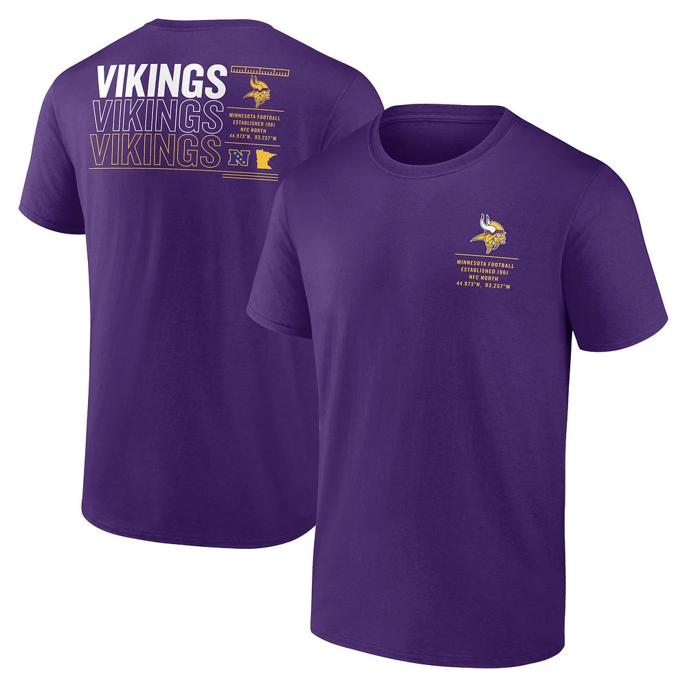 T-shirt violet Fanatics pour hommes Minnesota Vikings Repeat Stats