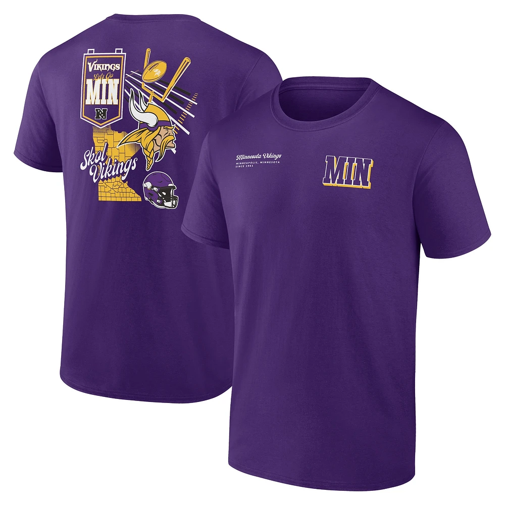 T-shirt violet Fanatics Minnesota Vikings Split Zone pour hommes