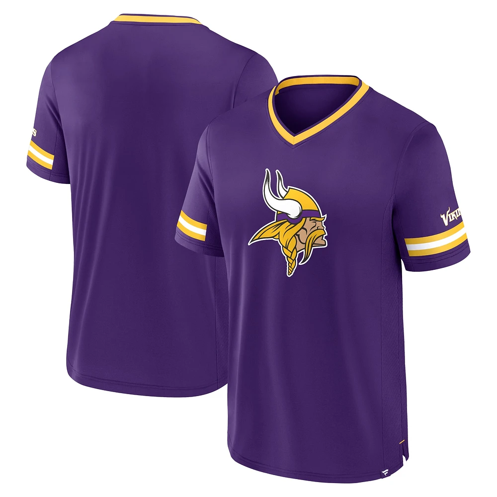 T-shirt à rayures pour hommes Fanatics violet Minnesota Vikings