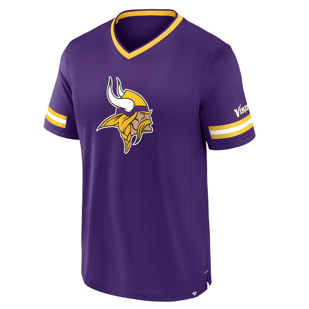 T-shirt à rayures pour hommes Fanatics violet Minnesota Vikings