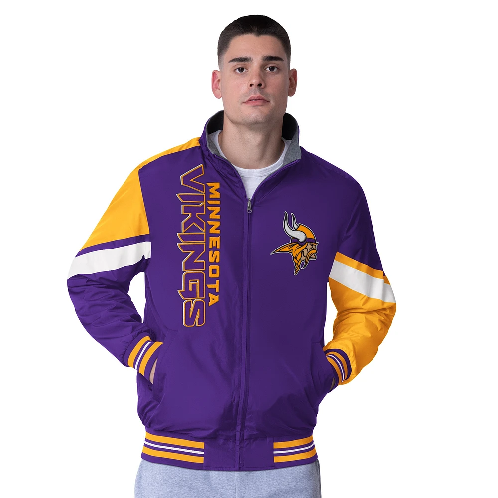 Veste réversible entièrement zippée G-III Extreme Purple Minnesota Vikings Strong Arm pour homme