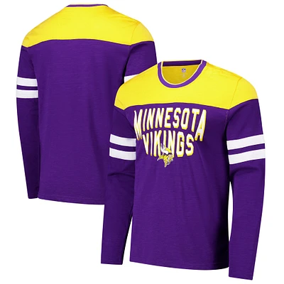 T-shirt à manches longues adaptatif violet/or G-III Sports by Carl Banks pour homme des Minnesota Vikings