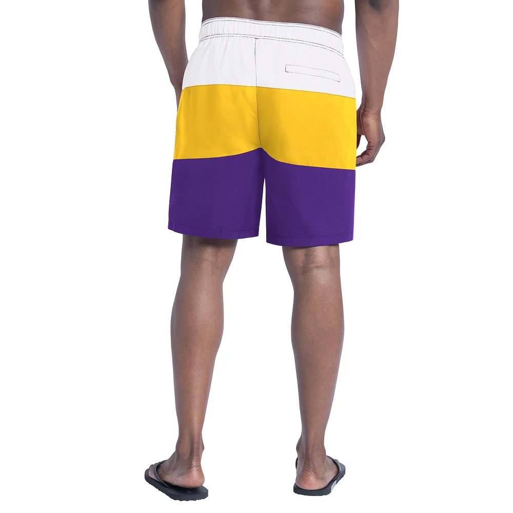 Men's G-III Sports by Carl Banks  Purple/Gold Minnesota Vikings Sunrise Volley Swim Shorts