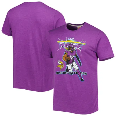 Justin Jefferson Minnesota Vikings Homage NFL Blitz Player Tri-Blend T-Shirt - Heathered Purple