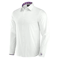 Chemise habillée boutonnée à manches longues Motion Stretch blanche Minnesota Vikings de J. Palmer pour homme