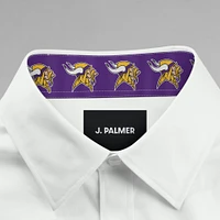 Chemise habillée boutonnée à manches longues Motion Stretch blanche Minnesota Vikings de J. Palmer pour homme