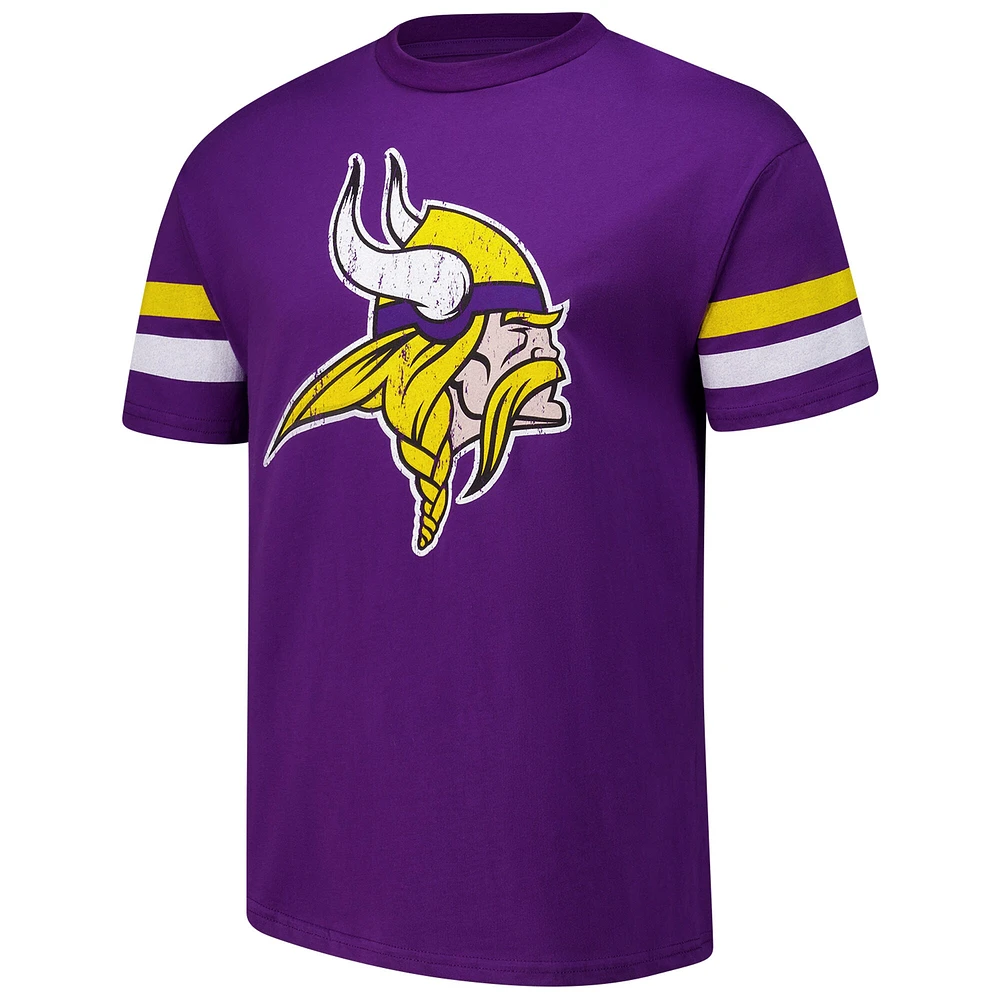 Men's Majestic Threads J.J. McCarthy Purple Minnesota Vikings Name & Number Oversized Fit T-Shirt