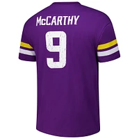 Men's Majestic Threads J.J. McCarthy Purple Minnesota Vikings Name & Number Oversized Fit T-Shirt