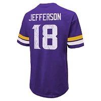 T-shirt surdimensionné violet Justin Jefferson pour homme, motif Vikings du Minnesota, avec nom et numéro