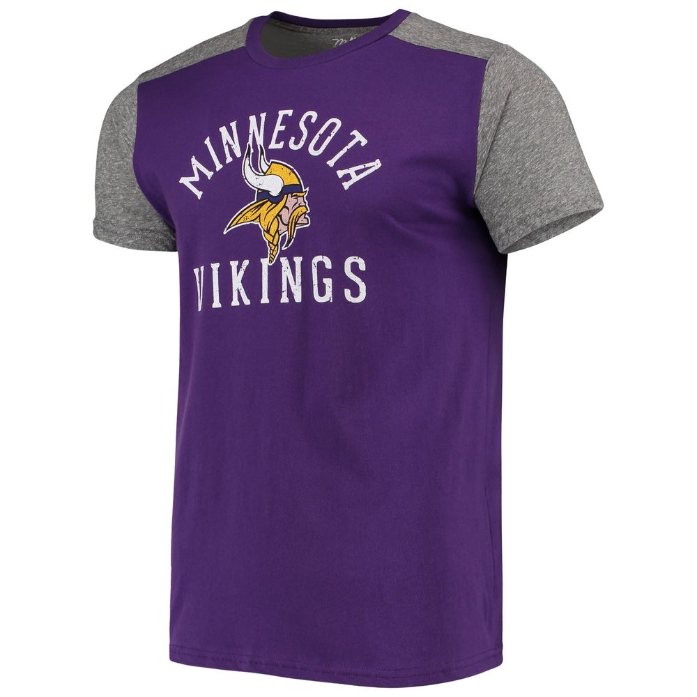 Men's Majestic Threads Purple/Gray Minnesota Vikings Field Goal Slub T-Shirt