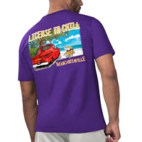 T-shirt Margaritaville Purple Minnesota Vikings pour hommes sous licence se détendre