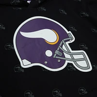 Sweat à capuche noir en polaire imprimé intégral Mitchell & Ness pour hommes des Vikings du Minnesota