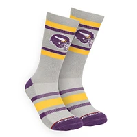 Chaussettes mi-mollet à rayures rétro pour hommes des Minnesota Vikings de Mitchell & Ness, gris