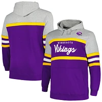 Sweat à capuche pour hommes Mitchell & Ness gris chiné/violet Minnesota Vikings Big Tall Head Coach