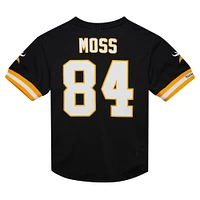 Haut en maille noir avec nom et numéro du joueur retraité des Vikings Minnesota Mitchell & Ness Randy Moss pour hommes