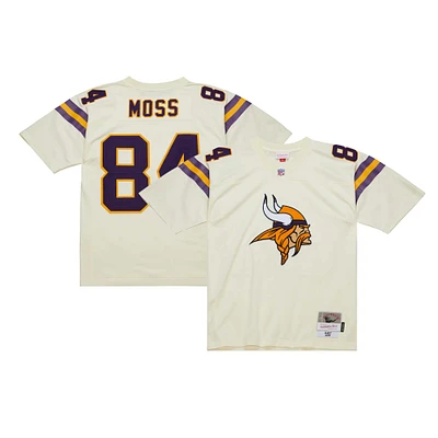 Maillot Mitchell & Ness Randy Moss crème Minnesota Vikings Chainstitch Legacy pour hommes