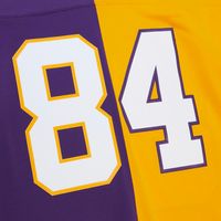 Men's Mitchell & Ness Randy Moss Purple/Gold Minnesota Vikings 1998 Split Legacy Replica Jersey