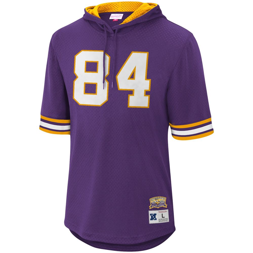 Men's Mitchell & Ness Randy Moss Purple Minnesota Vikings Retired Player Mesh Name Number Hoodie T-Shirt