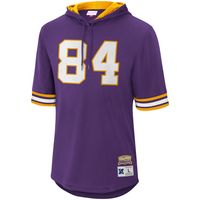 Men's Mitchell & Ness Randy Moss Purple Minnesota Vikings Retired Player Mesh Name Number Hoodie T-Shirt