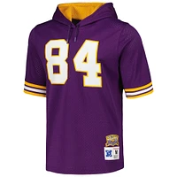 Men's Mitchell & Ness Randy Moss Purple Minnesota Vikings Retired Player Name Number Mesh Hoodie T-Shirt